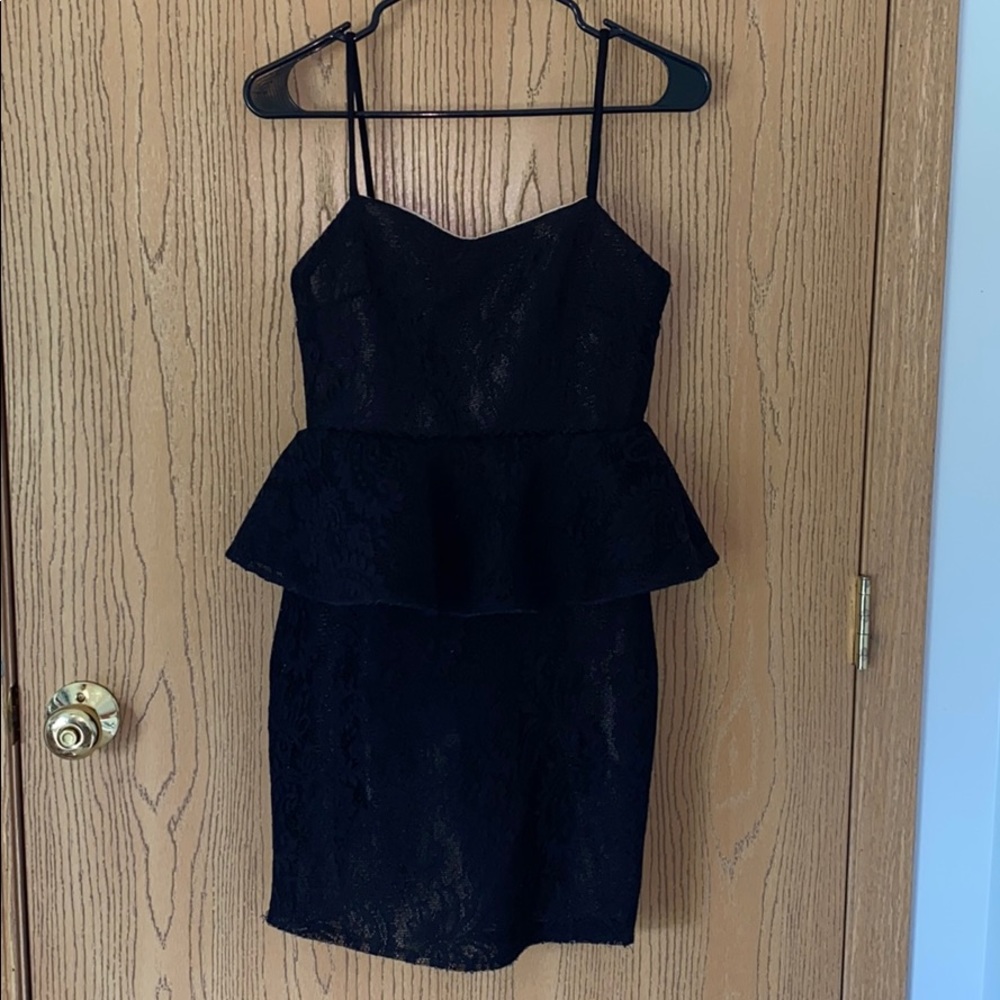 Black Peplum Mini Dress